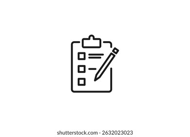 note paper with paperclip and pen icon outline