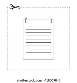 Note paper with paperclip vector icon