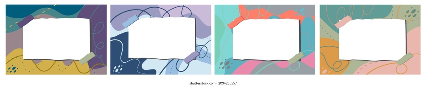 Note paper pastel color Abstract geometric modern graphic element banners background design template.Dynamical color and line.