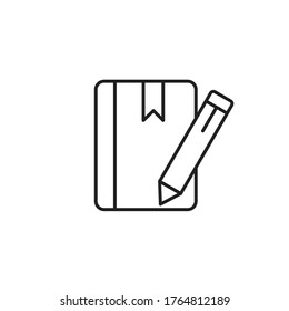 note, paper, pen, notebook, education icon vector sign symbol isolated