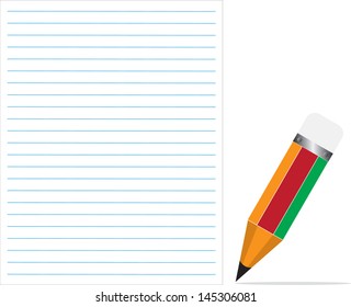 Note paper with pencil