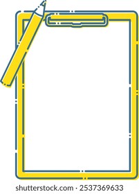 Notizpapier und Bleistift auf Bindemittel geklippt