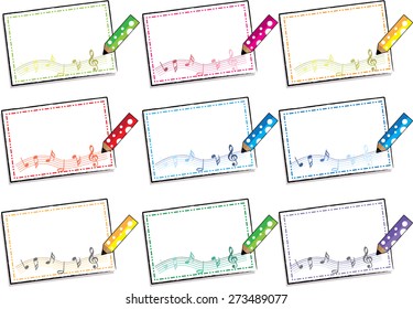 note paper with pencil and music note