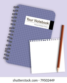 note paper with pencil on notebook