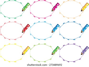 Note Paper Pencil Oval Shape Vector Stock Vector (Royalty Free ...