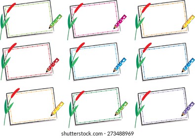 note paper with pencil and plant