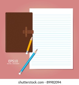 note paper with pencil vector