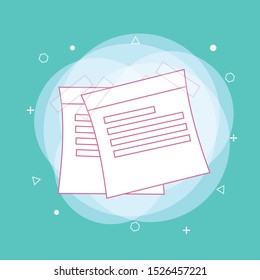 Note Paper with pin on green background. Concept of line icon