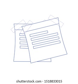 Note Paper with pin on white background. Concept of line icon
