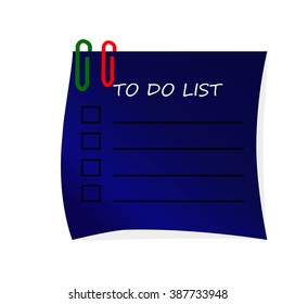 Note Paper with pin on white background 
