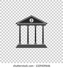 Note paper with pinned pushbutton icon isolated on transparent background. Memo paper sign. Flat design. Vector Illustration