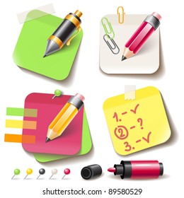 Note paper post with pencil