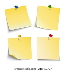 Note paper with push colored pins template