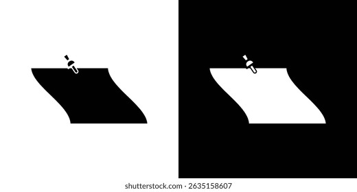 Note paper with pushbutton icon concept, vector illustration