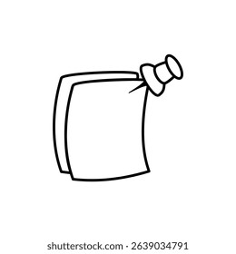 Note paper with pushbutton icon, vector illustration, symbol, design logo template picture, for ui or ux isolated on white for mobile app, editable