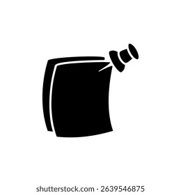 Note paper with pushbutton icon, vector illustration, symbol, design logo template picture, for ui or ux isolated on white for mobile app, editable