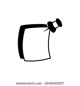 Note paper with pushbutton icon, vector illustration, symbol, design logo template picture, for ui or ux isolated on white for mobile app, editable