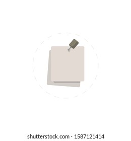 note paper with pushbutton vector clipart flat icon. isolated illustration on on white background. note paper with pushbutton vector clipart flat icon. isolated illustration on on white background. 