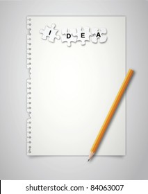 Note paper with puzzle idea