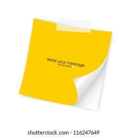 Note paper, ready for your message. Vector illustration.