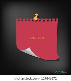 Note paper, ready for your message. Vector illustration.