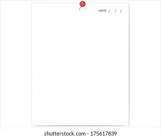 Note paper and red pins