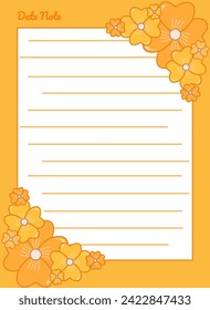 Note paper and scrapbook card designs with cute and beautiful flower icons.