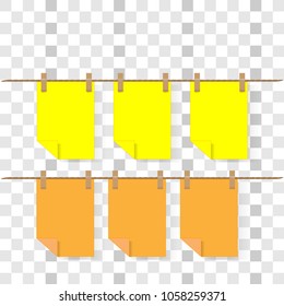 note paper sheet or sticky sticker with shadow isolated on a transparent background. Vector post office memo or remember notepaper for your design.