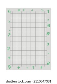 note paper with squares and numbers