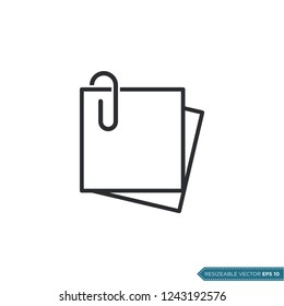 Note Paper, Stationery Education Icon Vector Template Illustration Design