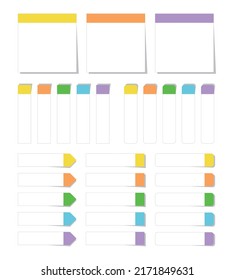 Note paper sticker illustration set for writing notes, reminders, points, and important content.