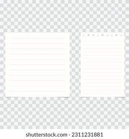 Note paper template on a transparent background. vector illustration, illustration Vector EPS 10