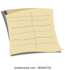 Note Paper text, vector