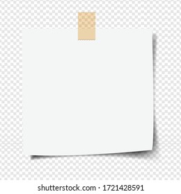 Note Paper With Transparent Background With Gradient Mesh, Vector Illustration