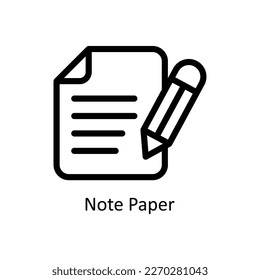 Note Paper Vector   outline Icons. Simple stock illustration stock
