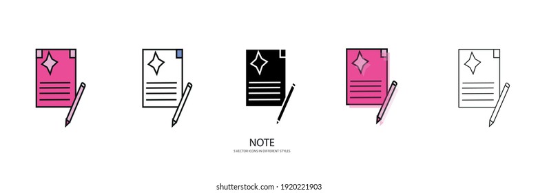note paper vector type icon