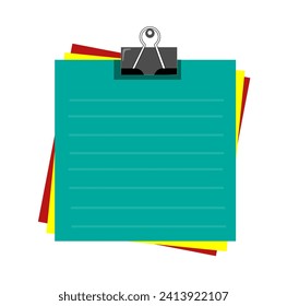 Note paper vector. You can write notes or words on the note sheet provided
