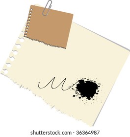 note with paperclip