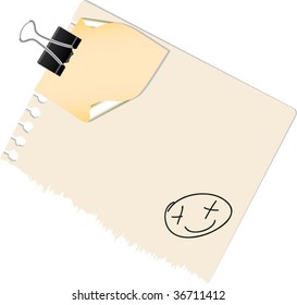 note with paperclip