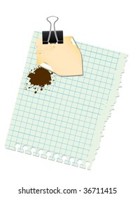 note with paperclip