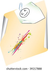 note with paperclip