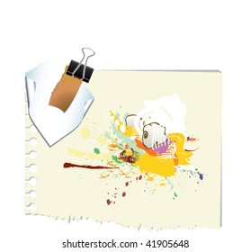 note with paperclip