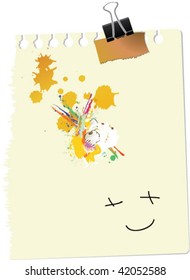 note with paperclip
