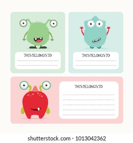 Note papers with cute monsters