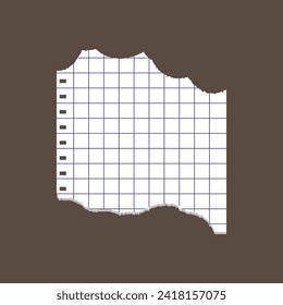 Note papers. Grid line paper background. Lined notes stripe sheets set. Torn paper notebook template. Empty ripped notepaper on isolated background. vector illustration