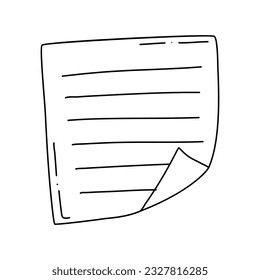 Note papers. Hand drawn doodle notepaper for messages set. Vector illustration