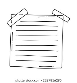 Notas. Cuaderno de doodle dibujado a mano para el conjunto de mensajes. Ilustración del vector
