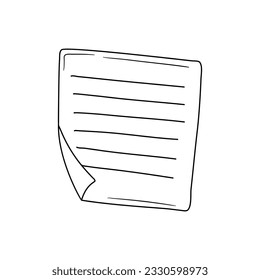 Notas. Cuaderno de doodle dibujado a mano para el conjunto de mensajes. Ilustración del vector