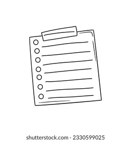 Notas. Cuaderno de doodle dibujado a mano para el conjunto de mensajes. Ilustración del vector