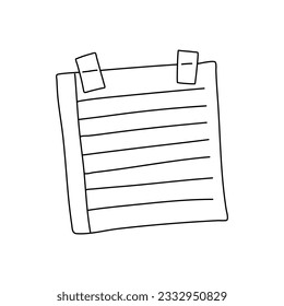 Note papers. Hand drawn doodle notepaper for messages set. Vector illustration